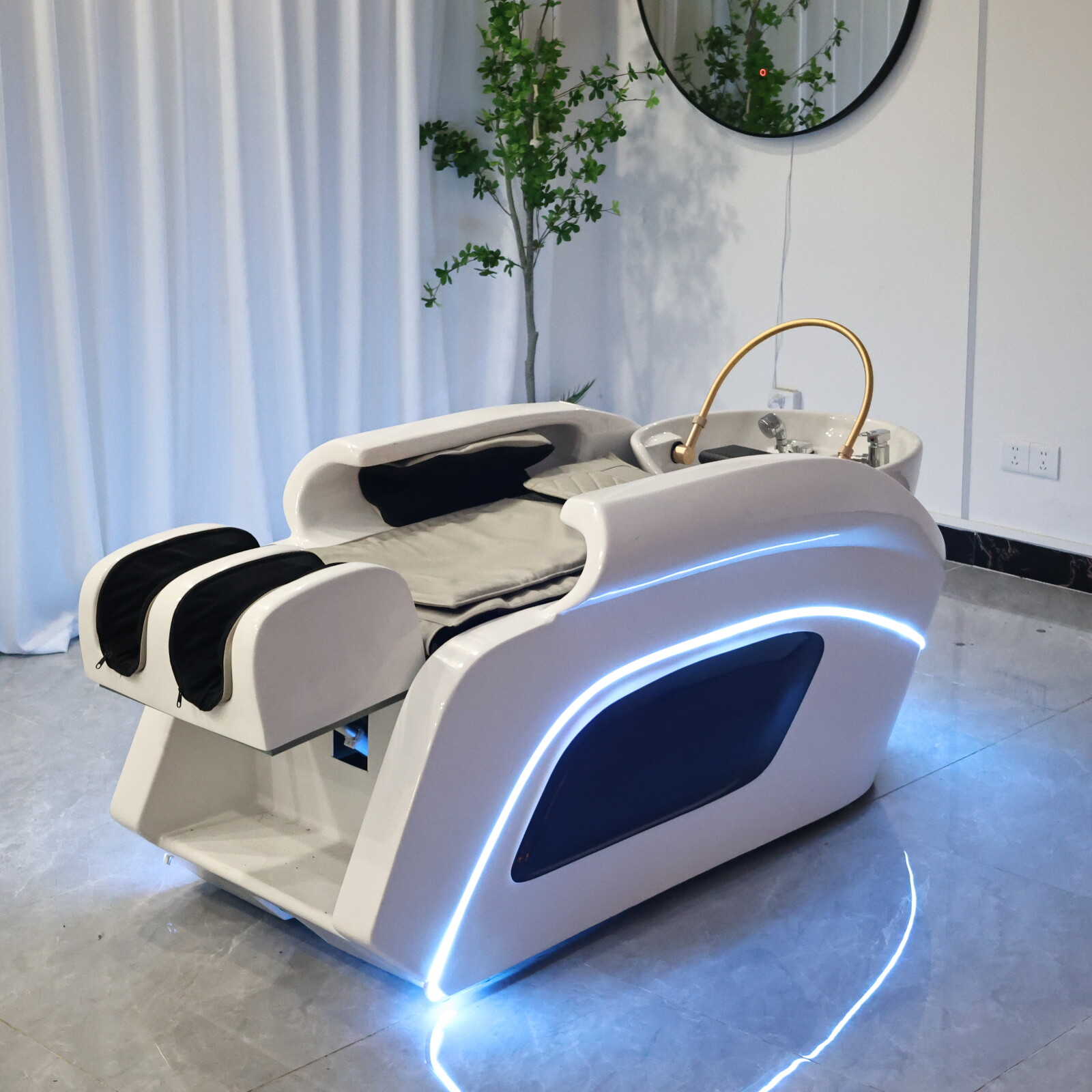 ブランドヘアサロンショップ自動マッサージシャンプーベッド洗髪ベッドマッサージテーブルハイエンドサロンサービス商業家具
