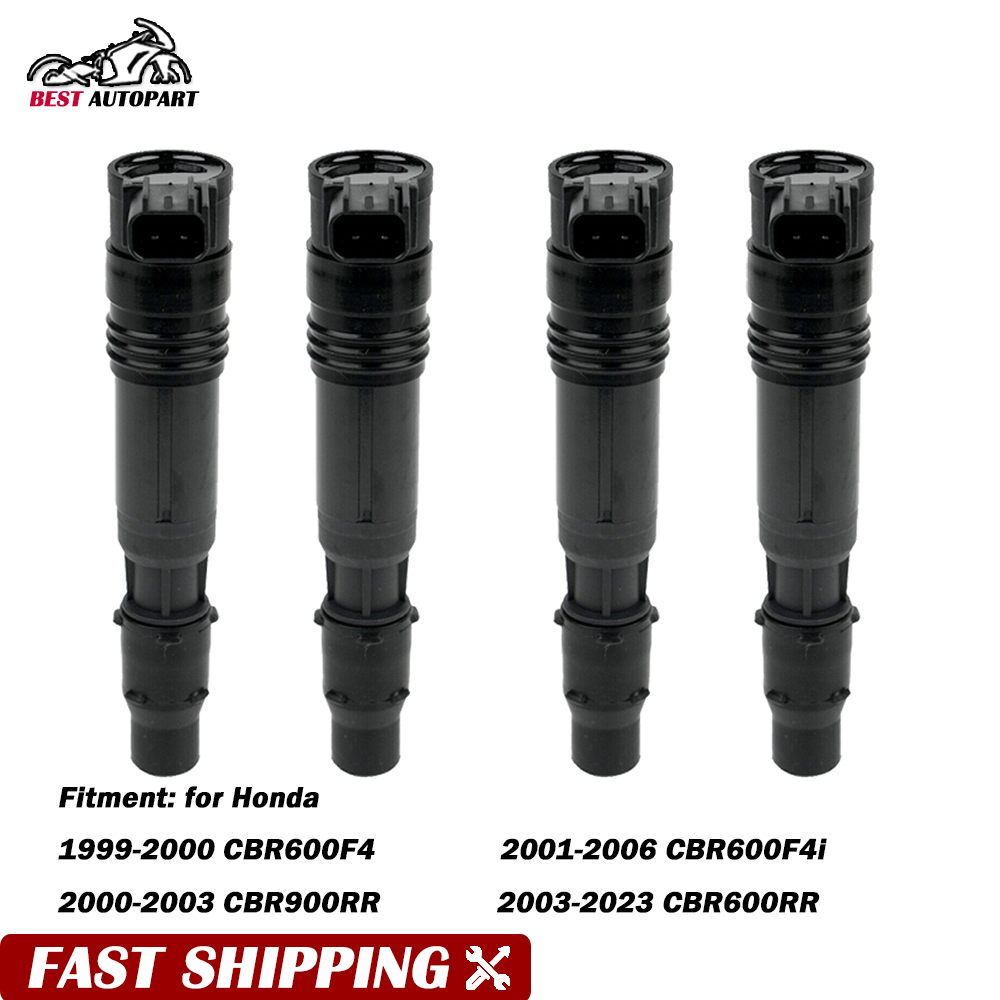 4 個点火コイル 129700-4510 ホンダ CBR600 F4 1999-2000 F4i 2001-2006 CBR900RR CBR600RR CBR 600 600RR 900RR 30700-MEE-641
