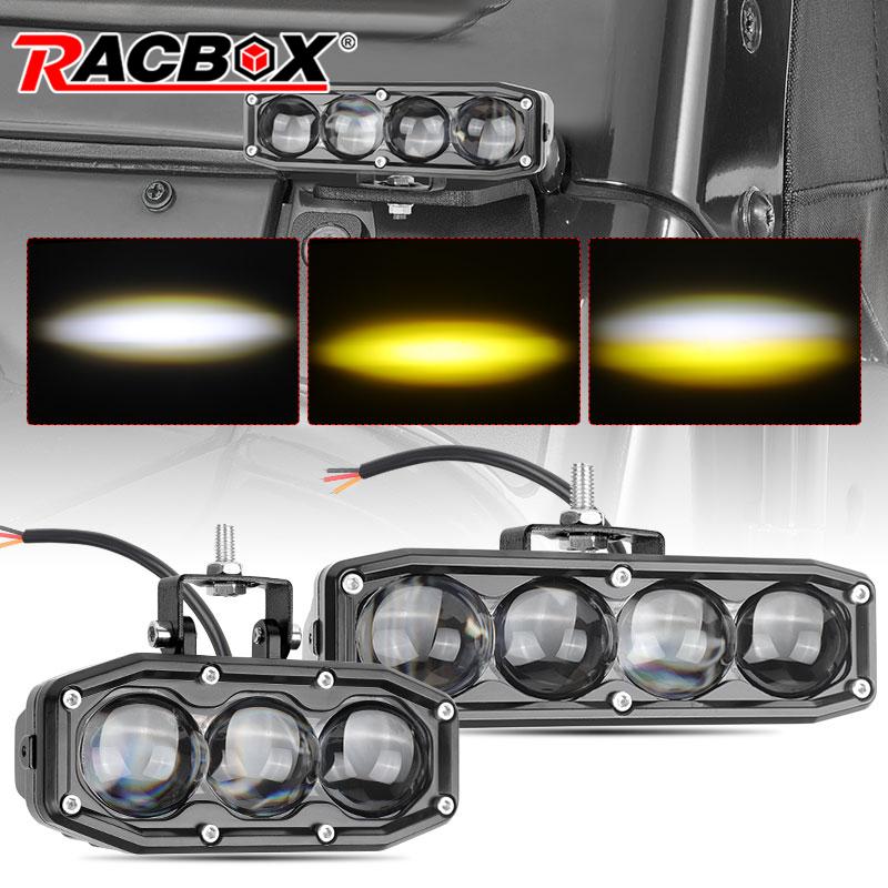 車の LED ワークライトバーランニングライト 12V 24V 48V フォグランプ用ジープトラック車トラクター SUV ATV 4 × 4 モト駆動ヘッドライトランプ