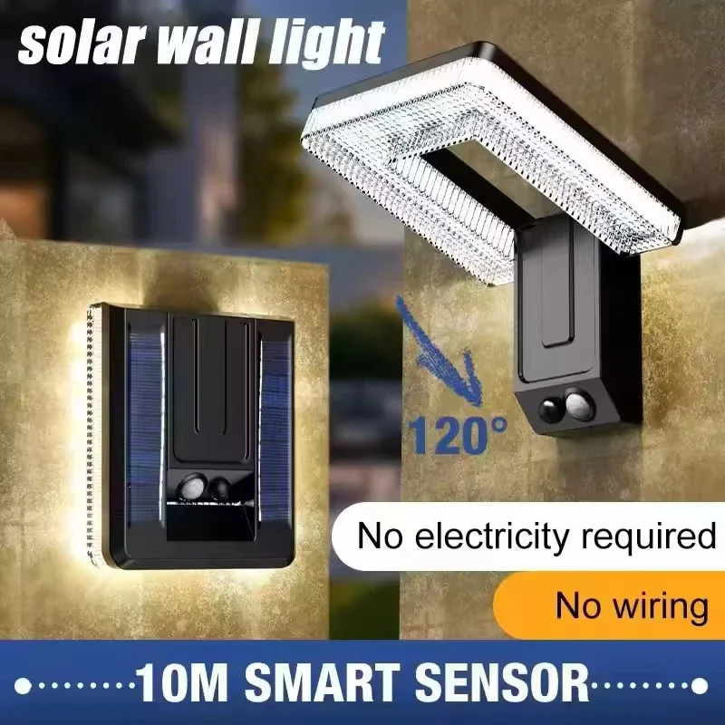 折りたたみ LED ソーラーライト屋外壁ランプ 120 ° モーションセンサー防水街路灯 3 モード庭の装飾スポットライトランプ