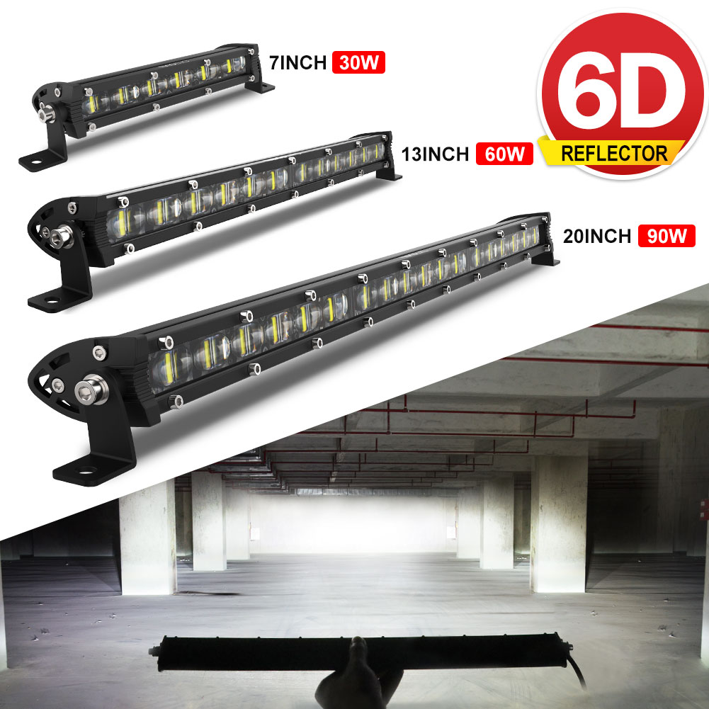 NAOEVO 6D LED ライトバーオフロード 7 インチ 13 インチ 20 インチ DRL フォグランニング LED ライト自動 4WD ボート ATV トラック Led 作業ライト 30 60 90 ワット