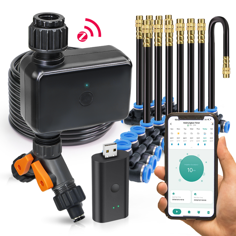 スマート Zigbee タイマー 8 ミリメートルホースミスト冷却システムクイックコネクト噴霧散水 20 センチメートル柔軟なノズルスプレー灌漑キット