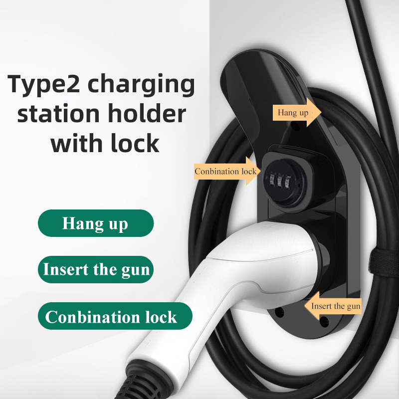 Wall Mount Bracket Universal EV Charger Cable Holder For Type 2 Connector EU Plug ForElectric Car Charging Gun Head Socket