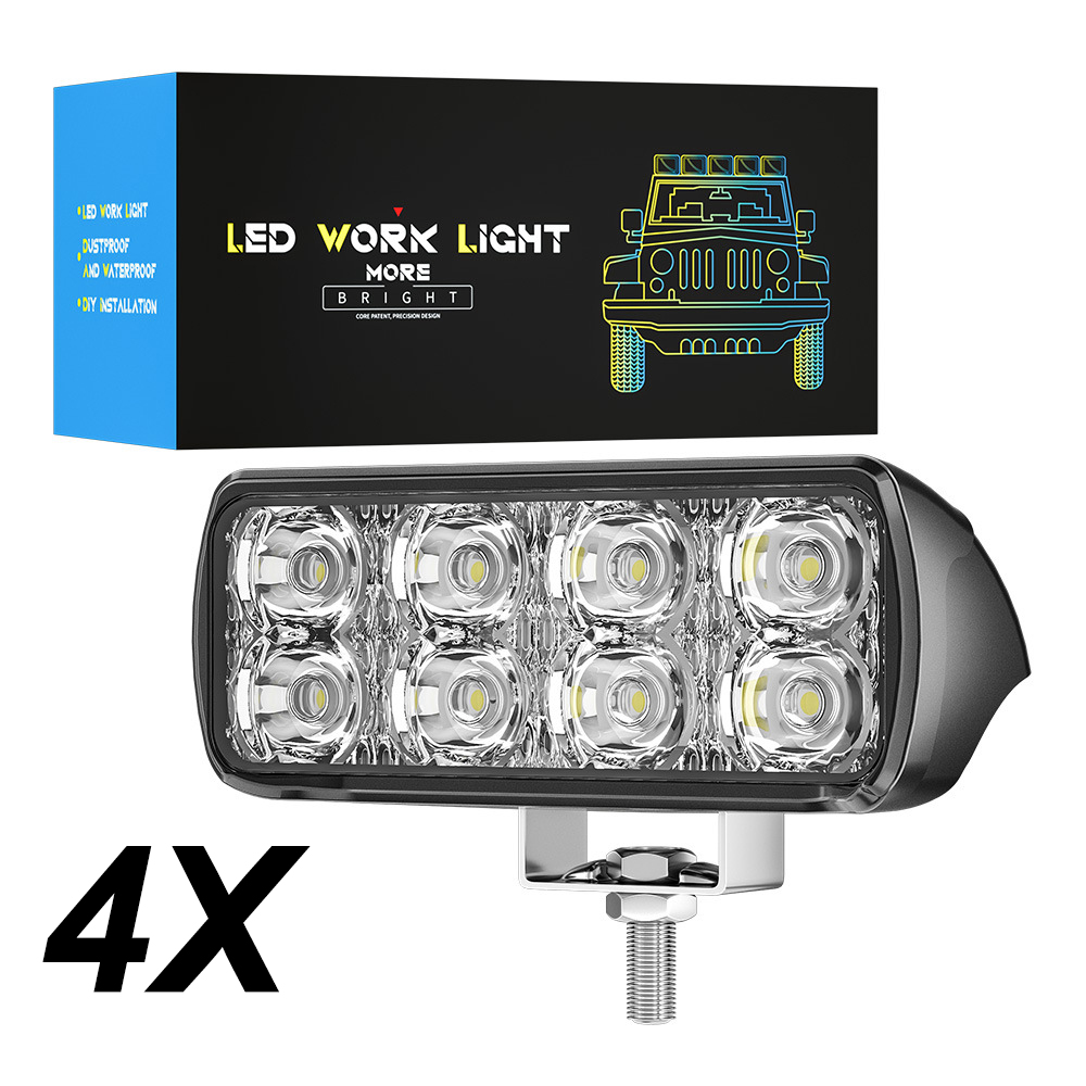 Wrok Light 3030 8LED 一定ストロボスポットライト LED ライトバーオフロードスリム Barra LED ライトバートラック ATV 車運転フォグライト