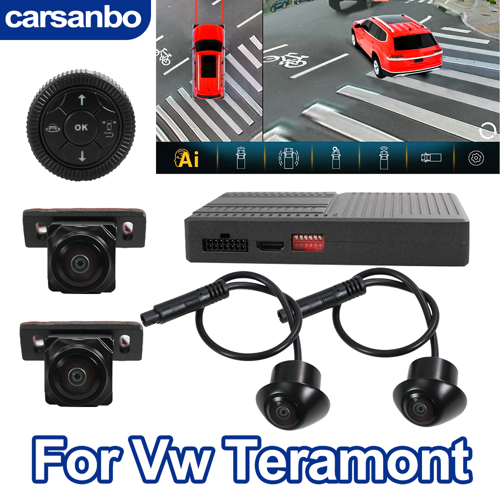Carsanbo パノラマディスプレイナイトビジョンシステムカメラフォルクスワーゲン Teramont マルチアングル駐車運転とレコーダーカメラ
