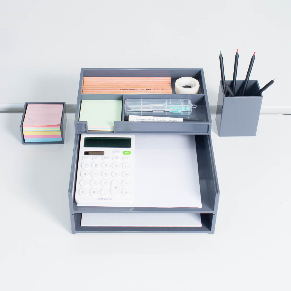 High Quality School Stationery Plastic Customized Office File Desk Organizer Set