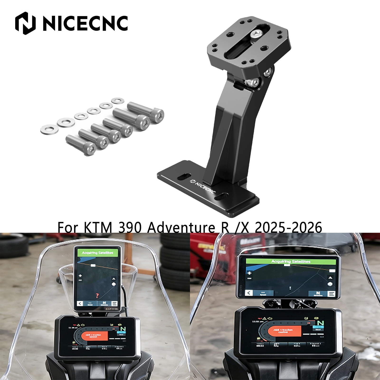 NICECNC KTM 390 アドベンチャー R 2025-2026 調整可能な GPS デバイスマウント電話マウントナビゲーションマウントブラケット 390 アドベンチャー X 25-26