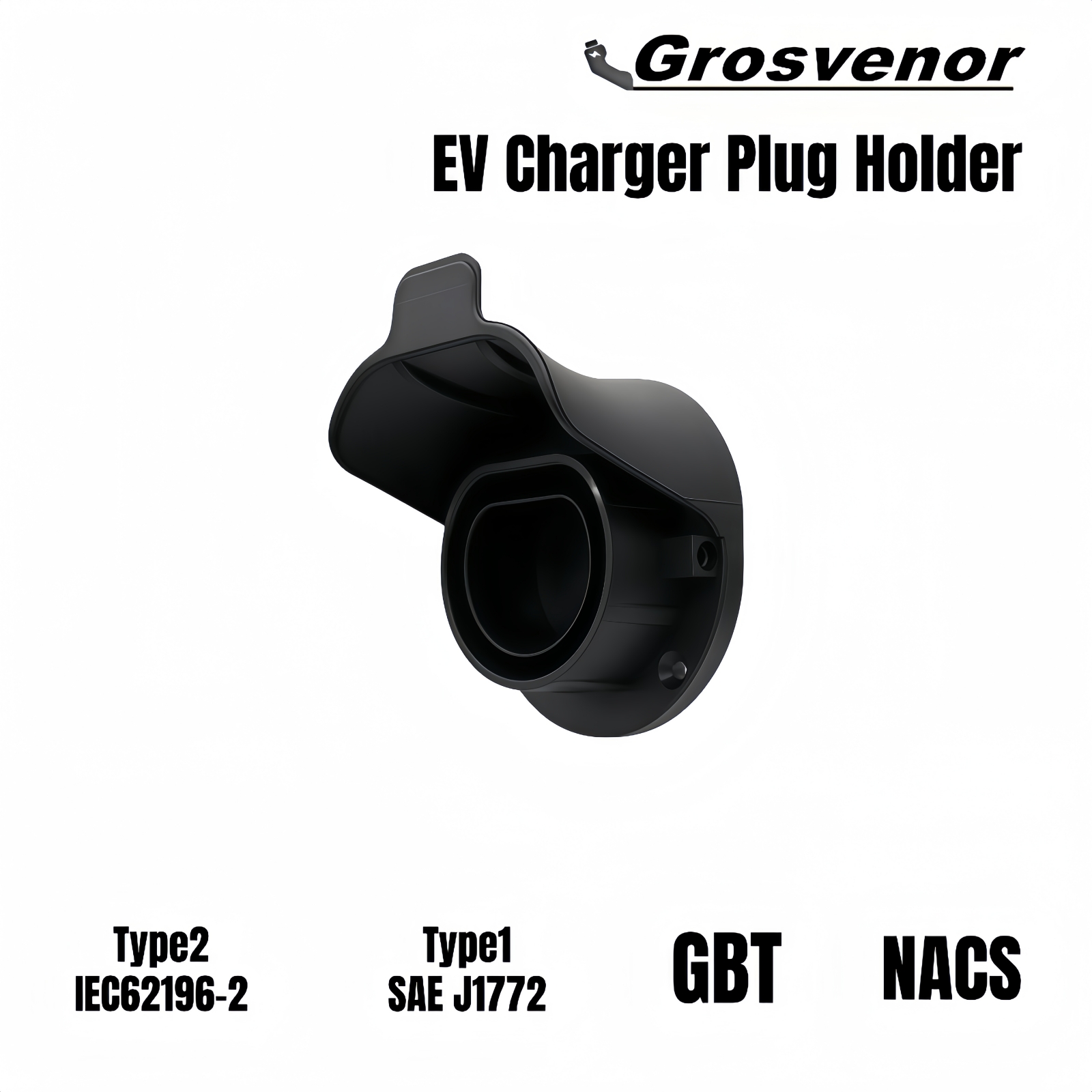 電気自動車 Type1 Type2 GBT NACS 充電プラグホルダー SAEJ1772 IEC62196-2 EV 充電ケーブルホルダー EVSE ウォールボックスアクセサリー