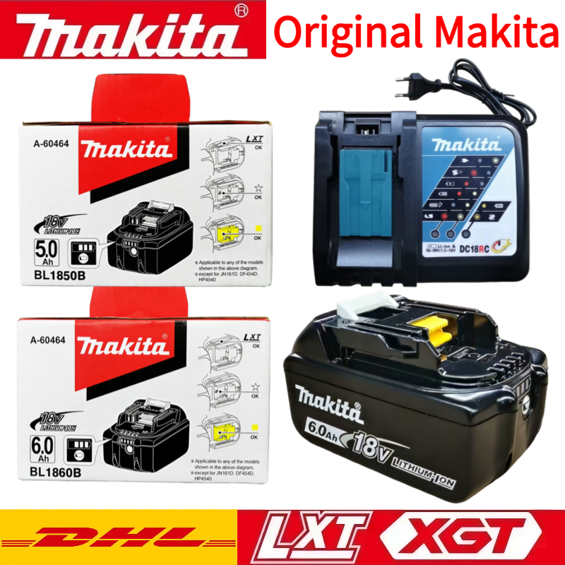 マキタ 18V バッテリー 5.0Ah 6.0Ah 電動工具バッテリー BL1860B BL1850B 充電式バッテリーすべてのコードレス電動工具アクセサリー