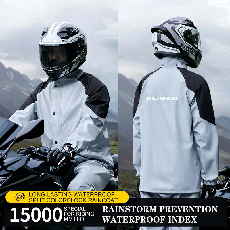 オートバイレインコートスーツ男性屋外防水レインウェア反射乗馬レインコートレインコートセットサイクリング用に特別に設計