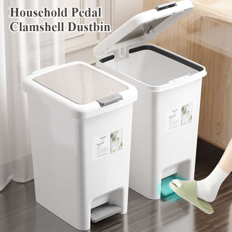 足踏みクラムシェルゴミ箱家庭用 2025 新しいキッチントイレトイレリビングルーム寝室のゴミ箱商業足踏み紙バスケット