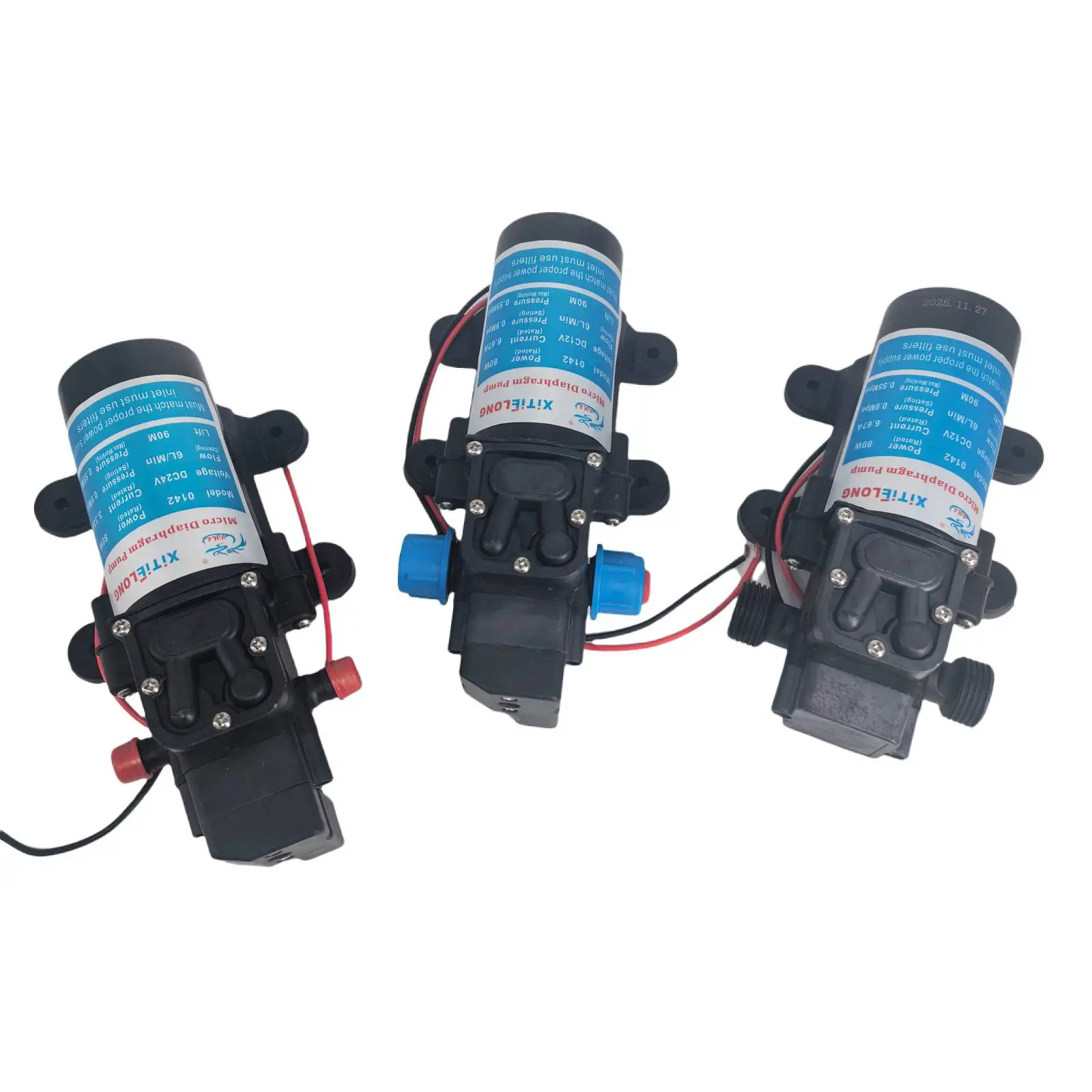 12 V/24 V 15 ワット/30 ワット/60 ワット/80 ワット電動ダイヤフラムウォーターポンプ自吸式ブースター逆流庭洗車