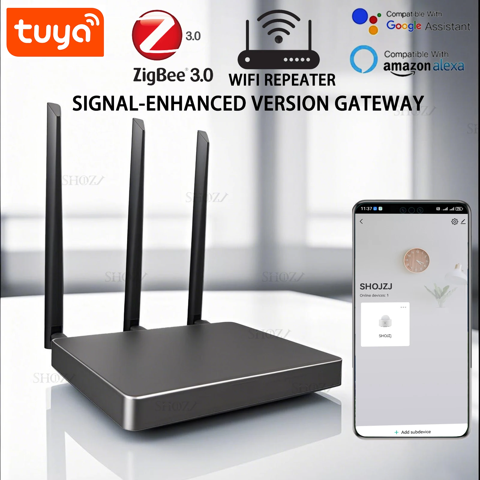 Tuya Zigbee 3.0 ハブ デュアル ゲートウェイ