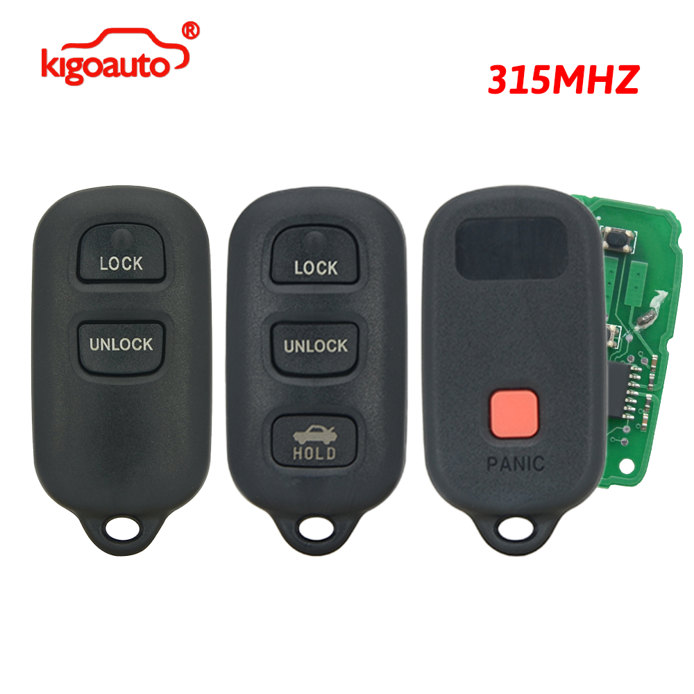 kigoauto FCC GQ43VT14T キーレスエントリー リモート Fob 4 ボタン 315Mhz 1998-2008 トヨタ カムリ ソララ カローラ 89742-06010 89742-AA030