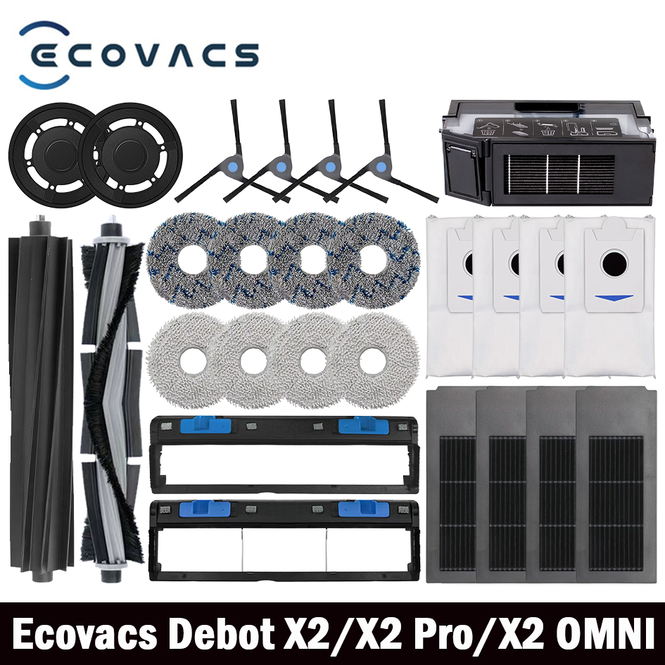 Ecovacs Deebot X2 オムニ / X2 プロ / X2 ロボット掃除機アクセサリーローラーメインサイドブラシ Hepa フィルターモップ布ダストバッグ部品