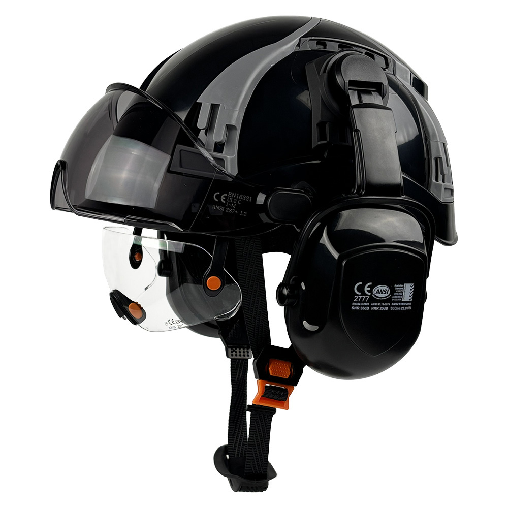 調整可能なベントスロットバイザー付き CE 安全ヘルメット ABS 安全キャップ内蔵ゴーグルイヤーマフ建設エンジニア作業帽子 AN