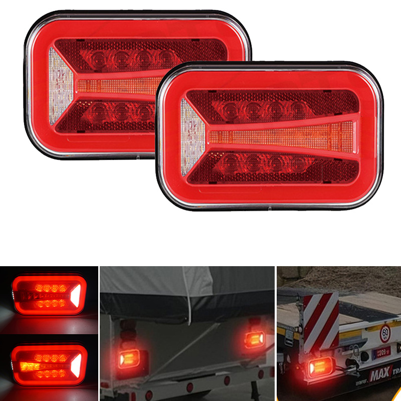 6.5 インチ長方形 LED テールブレーキターンシグナルライトインジケーター DRL ストップランプトラックトレーラー 4X4 ピックアップ ATV 12V 24V リアライト