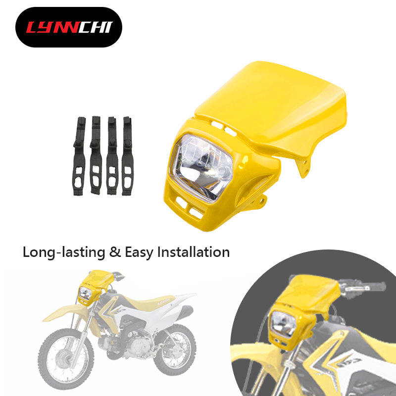 LYNNCHI オートバイ部品ヘッドライト LED ライトフェアリング芯ヘッドランプピットダートバイクモトクロスオフロードエンデューロアクセサリー