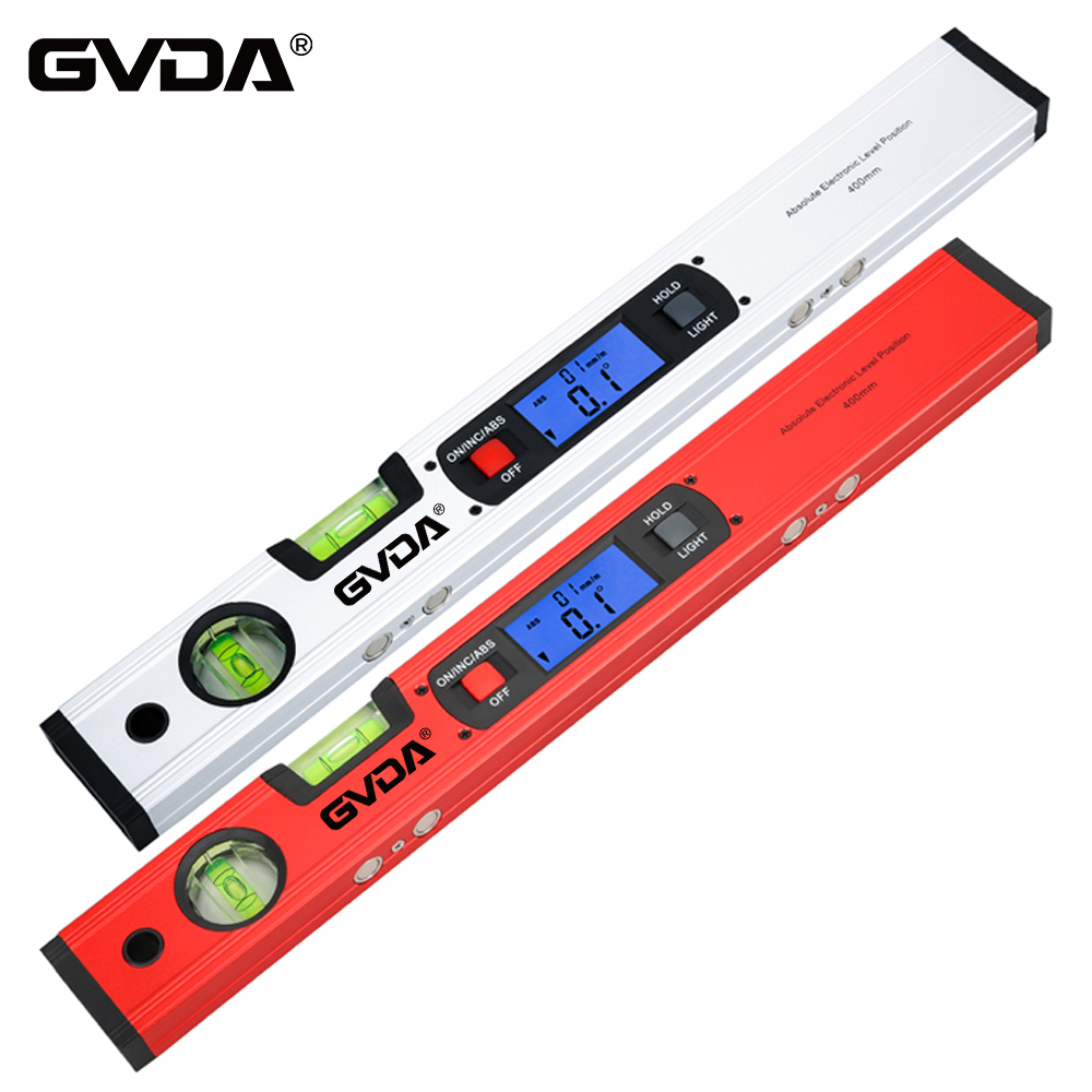 GVDA デジタル磁気レベル 360 度分度器角度ファインダーアルミ 400 ミリメートル電子傾斜計定規 LED ディスプレイ付き