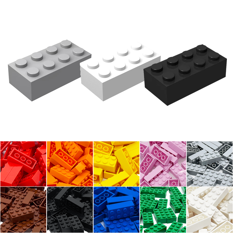 2x4 クラシックレンガ 3001 カラフルなバルクビルディングブロック 150-750 個グレーオレンジピースすべての主要レンガブランドのおもちゃと互換性あり