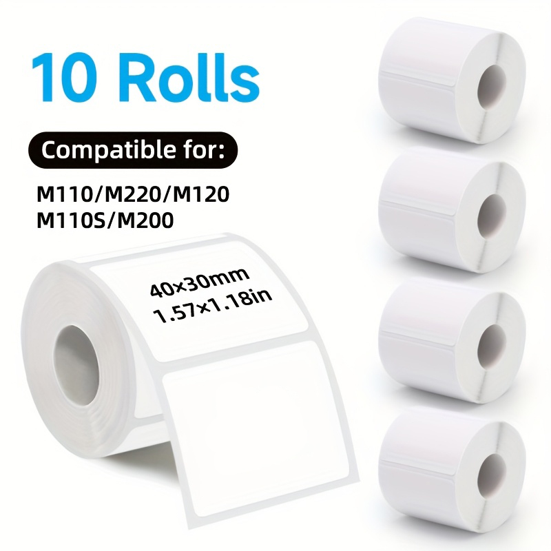 10 ロール感熱紙ラベル 40x30mm ホワイトラベル 230/ロール M110 M200 M220 プリンタ DIY ギフトボトル住所ホームオフィス使用