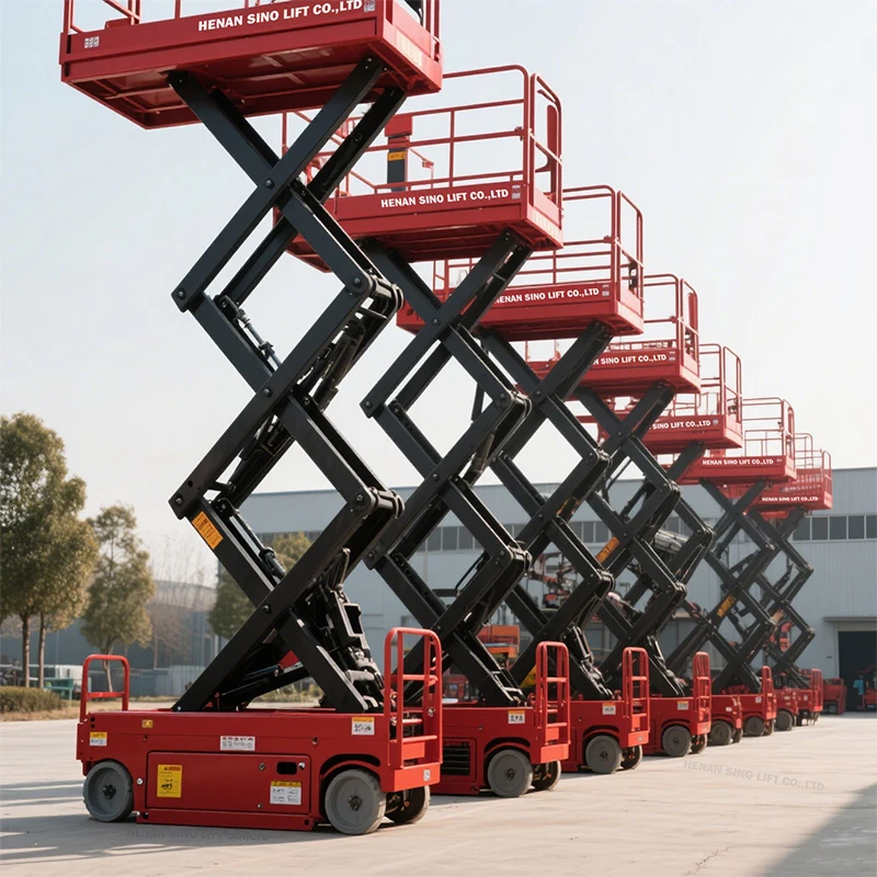 Customized 6m 12m Electrical Lift Electric Scaffolding Lifting Platform Small Sissor Man Aerial Work Platform Self Propel Scisso