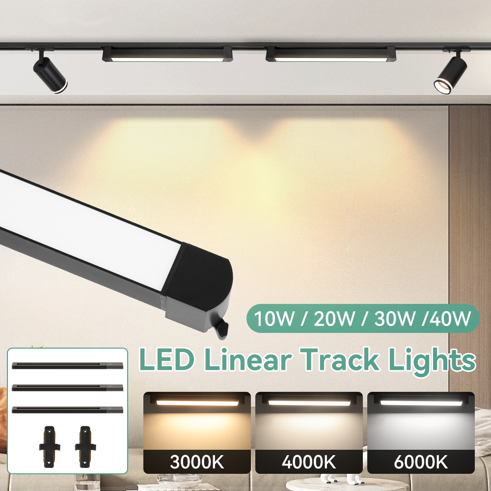3色セットLEDトラックライト110v 220vトラックランプ10W 20W 30W 40Wトラックスポットライト照明器具ホームルーム衣料品店用