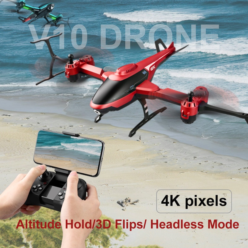 4DRC 新しい V10 RC ミニドローン 4 18k プロフェッショナル HD カメラ WIFI Fpv ドローンとカメラ 1080P HD RC ヘリコプター Quadcopter ドローンおもちゃ