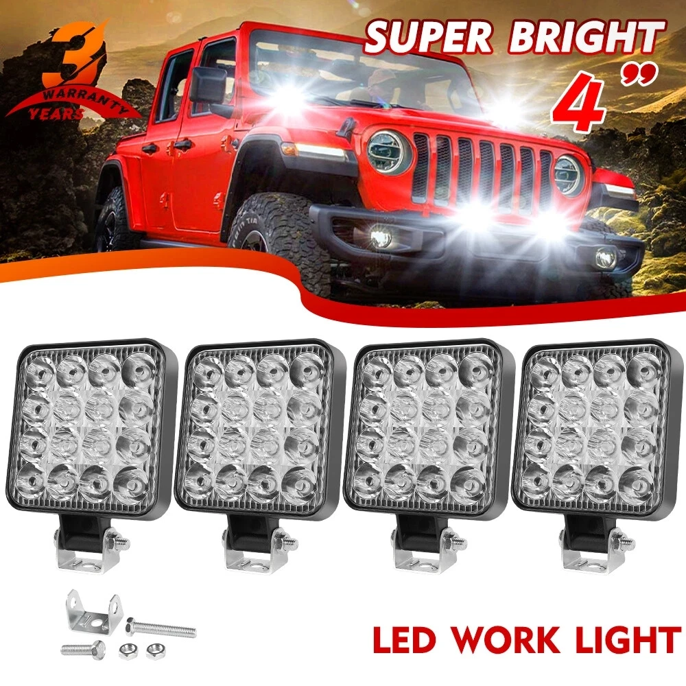 BraveWAY 4 インチ正方形ミニ LED ワークライトポッドフラッドライトフォークリフトトラックトラクター SUV 建設車両オフロード使用