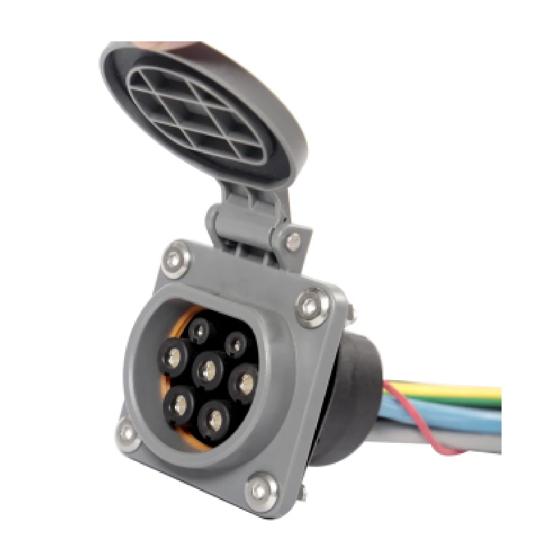EV 充電ウォールボックス ステーション用タイプ 2 メスソケット EVSE 32A 16A 3 相 1 相 IEC 62196-2 インターロック ロック