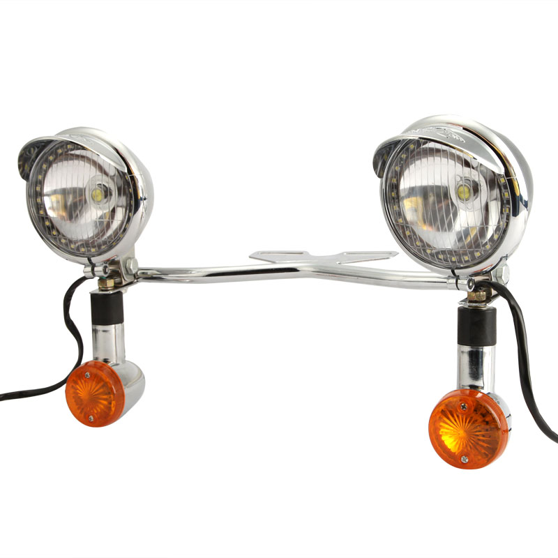 オートバイ LED 通過信号ライトバーヤマハ V スター XVS 650 950 1100 カスタムシルバラード