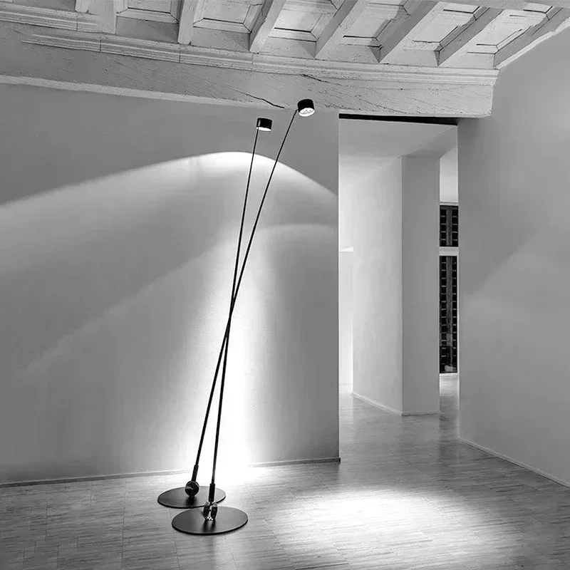 モダンなミニマリストブラックロング釣竿型 LED フロアランプリビングルームホームソファベッドサイド装飾コーナースタンディングライト
