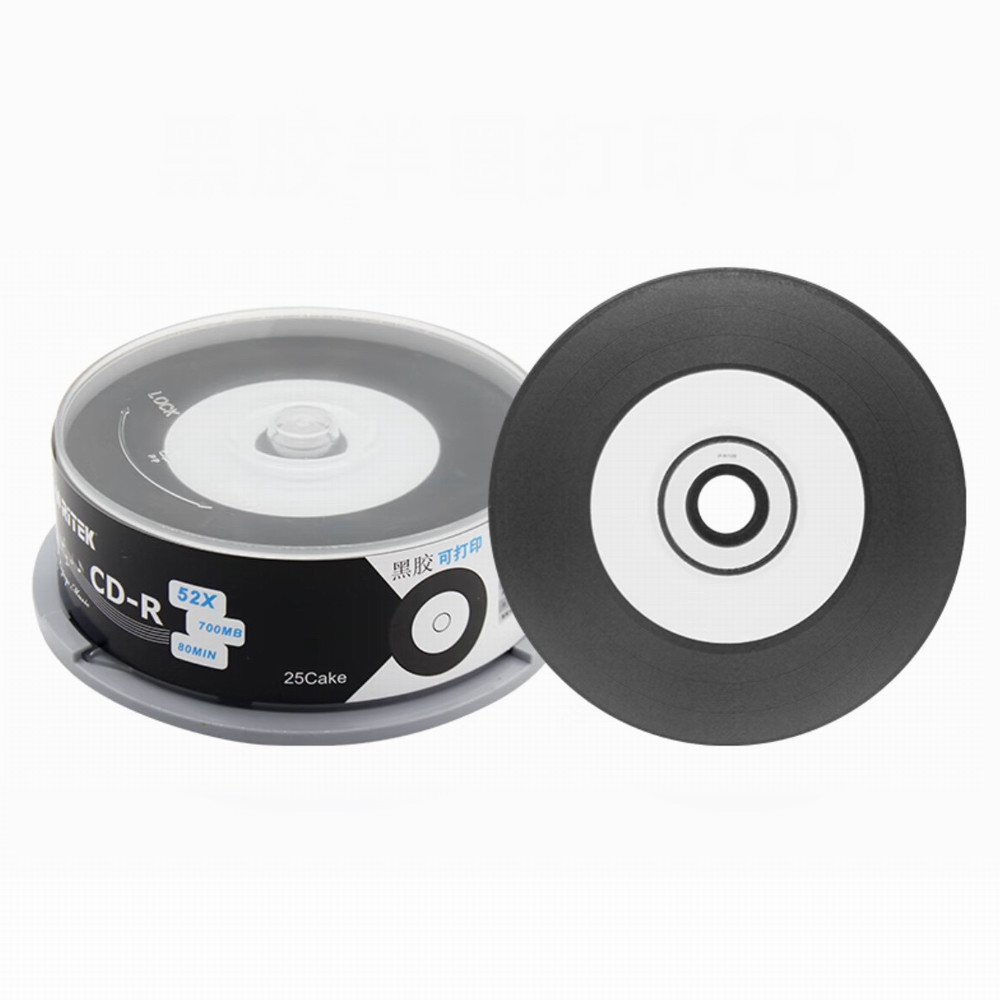 ブラック CD-R ディスク ブランク ディスク 記録可能 700MB 80MIN 52X 25Cake ディスク