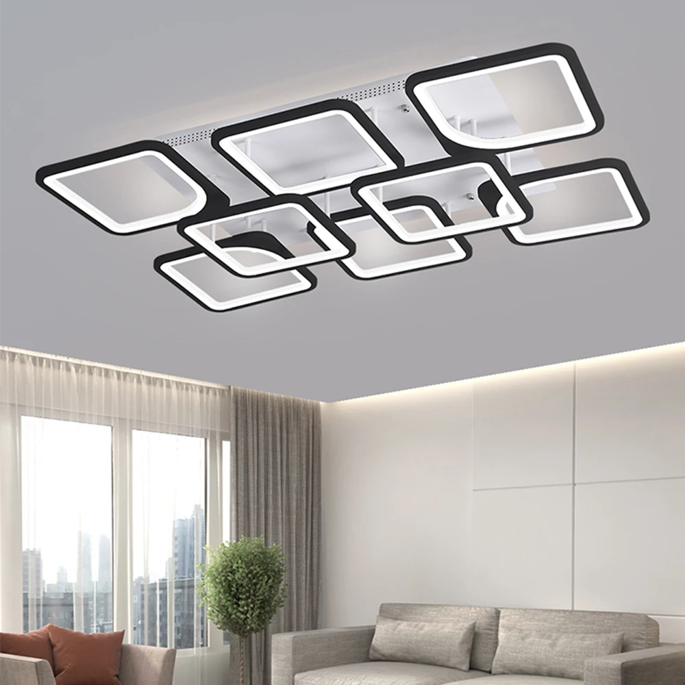 モダンな Led シャンデリアリモコン付きアクリルライトリビングルーム寝室ホームシャンデリア天井器具