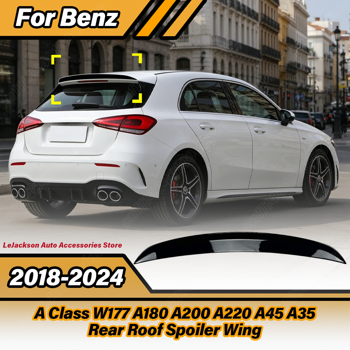 メルセデスベンツ A クラス W177 A180 A200 A35 2018 2019 2020 2021 2022 2023 2024 自動車リアルーフスポイラーウイングボディキット