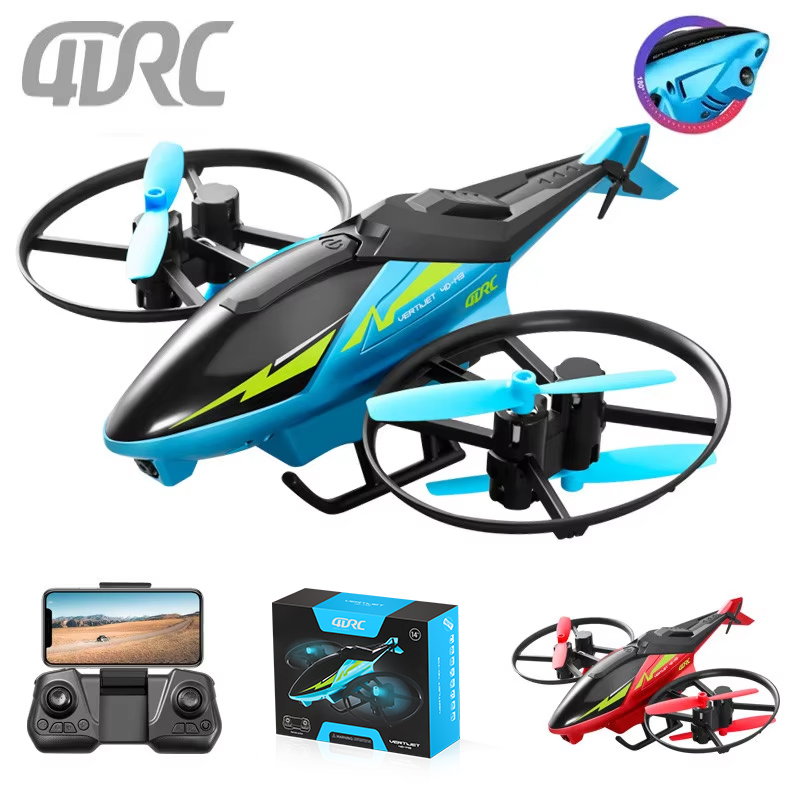 4DRC ミニ M3 4.5CH RC ヘリコプター 2.4 グラム 3D 曲技飛行高度保持ヘリコプター カメラ付きリモコンドローンおもちゃブルー/レッド