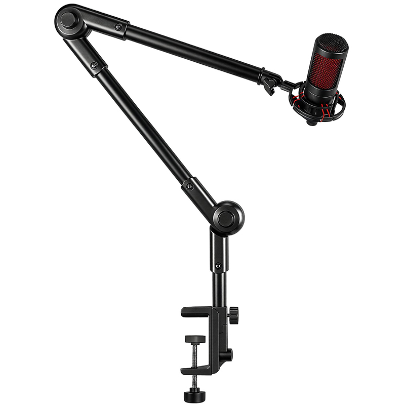 3セクションマイクブームスタンド、3/8インチ標準インターフェイス、安定した耐荷重、30Cm 38Cm拡張アーム、デスクトップクランプオン設置、耐衝撃マウント装備、Li用プロフェッショナルチョイス