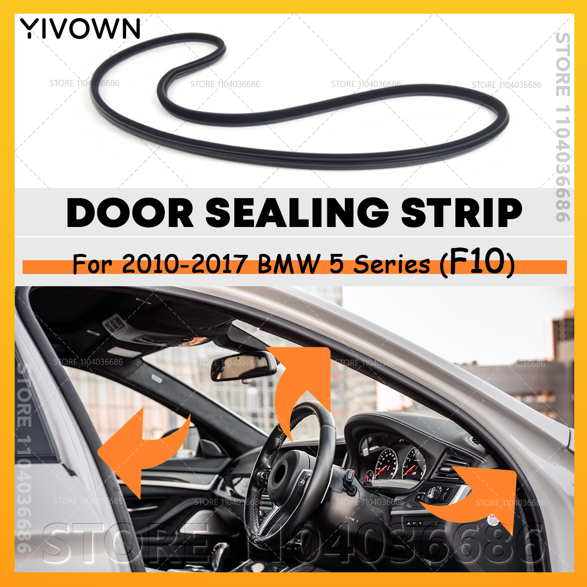 2010-2017 F10 BMW 528i 535d 535i 550i ハイブリッド 5 M5 車体ゴムシールストリップドア防音 51727278503 51727278506