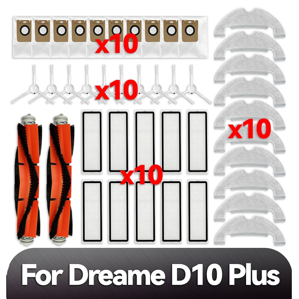 Xiaomi Dreame D10 Plus RLS3D ロボット掃除機メインブラシサイドブラシ Hepa フィルターモップパッドダストバッグスペアパーツと互換性があります