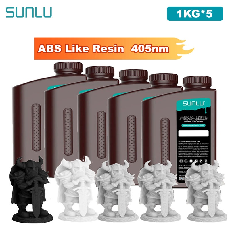 SUNLU 5KG ABS 様樹脂 1000G/ボトル 405nm UV 硬化フォトポリマー急速 3D 樹脂 2K 4K 6K 8K LCD/DLP/SLA 3D プリンタ用