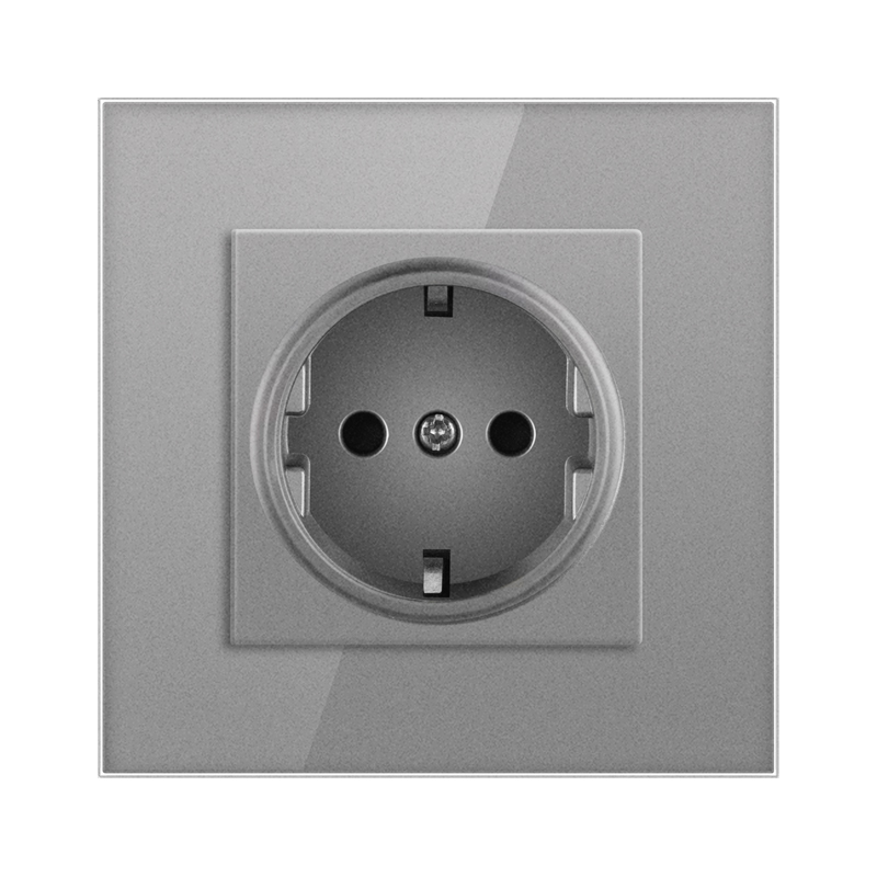NOVSKI 1/2/3Gang タッチスイッチ 1Way ライトスイッチ EU 壁ソケット USB タイプ c 電源コンセント付きガラスパネルグレー