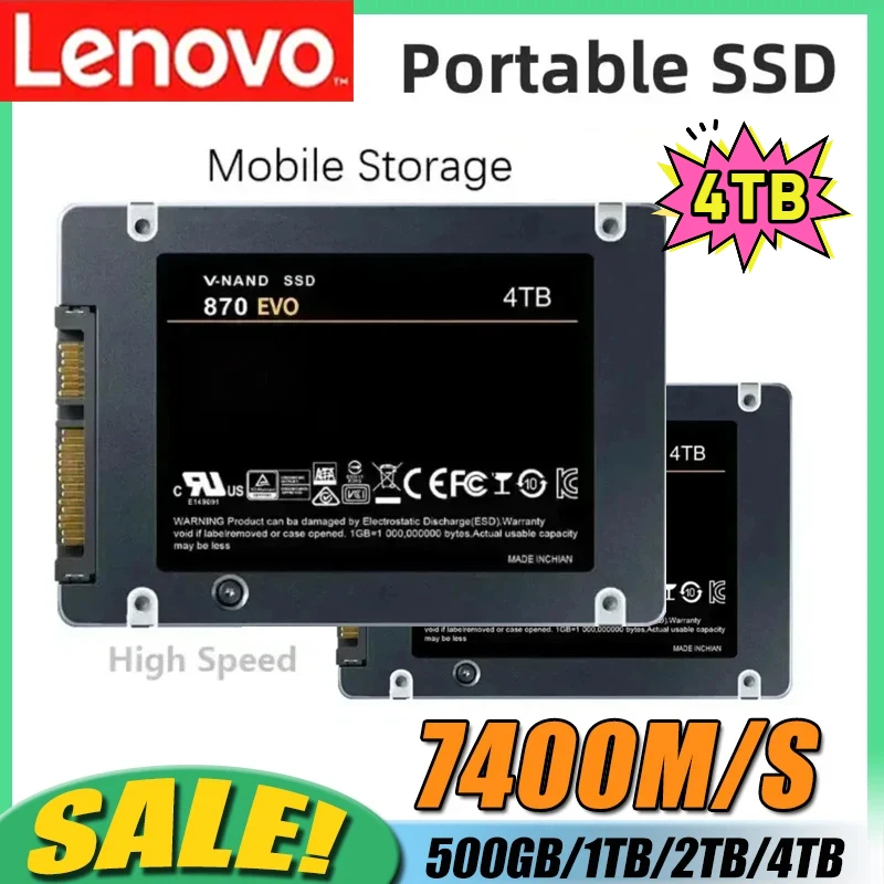 レノボ 4 テラバイトソリッドステートディスク SSD 870 EVO 1 テラバイト 2 テラバイト内蔵 HDD ハードドライブ Sata3 2.5 インチラップトップマイクロコンピュータデスクトップ