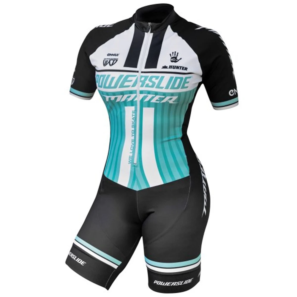 Powerslide 水泳スーツ女性レーシングスピードインラインローラースケートスキンスーツバイクトライアスロン服 Ciclismo ローラースケートジャンプスーツ