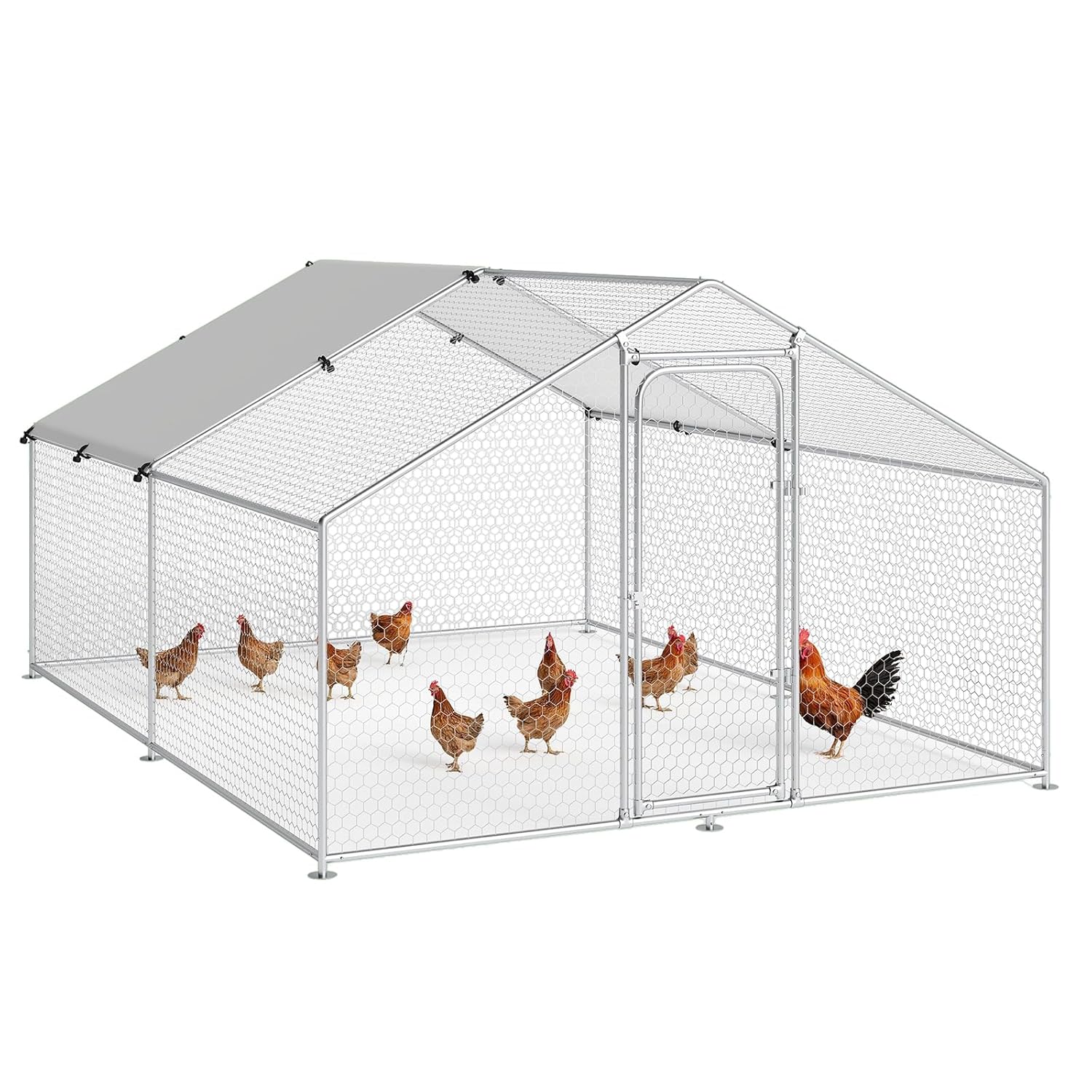 防水性と耐紫外線性のカバー付き大型金属鶏小屋、鶏の飼育屋外ウォークインケージウサギアヒル鶏小屋、カスタム