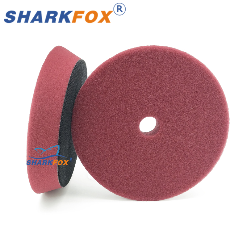 Sharkfox 5 インチ (125 ミリメートル) 車スポンジバフ研磨パッドフラットポリッシュパッドフック付き
