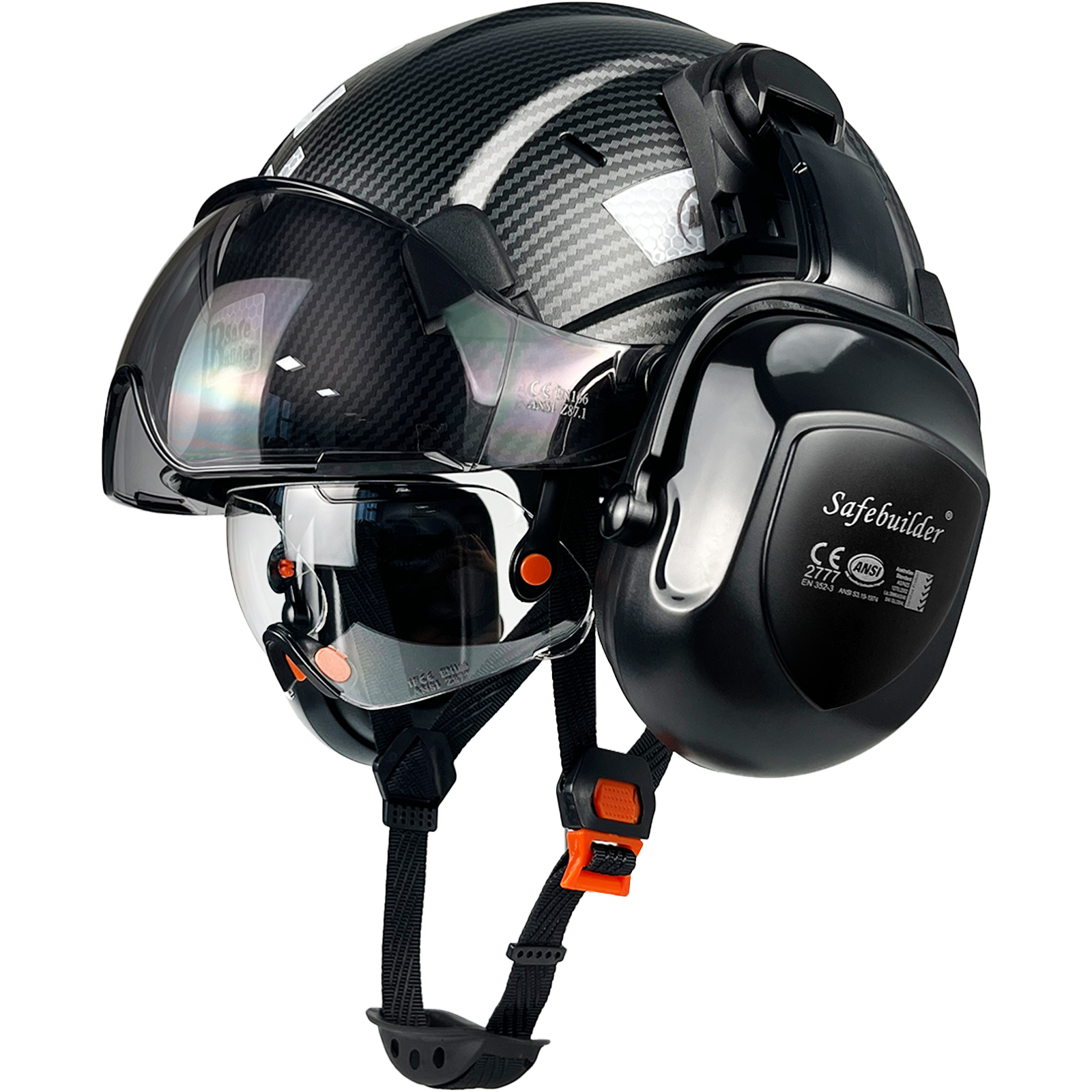 安全ヘルメットとゴーグル耳マフ高さで作業 Abs ハード帽子産業建設用完全な頭部保護 Z89.1 承認
