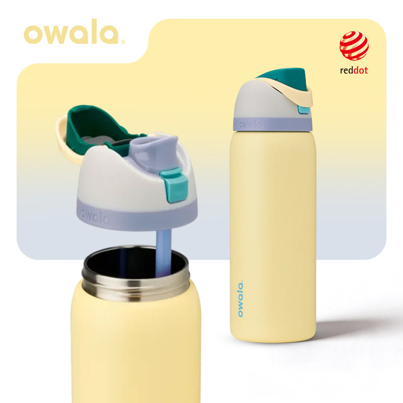Owala Freesip 32 オンス断熱カップストローステンレス鋼水カップ大容量ハンドヘルド屋外断熱ポット 945 ミリリットル
