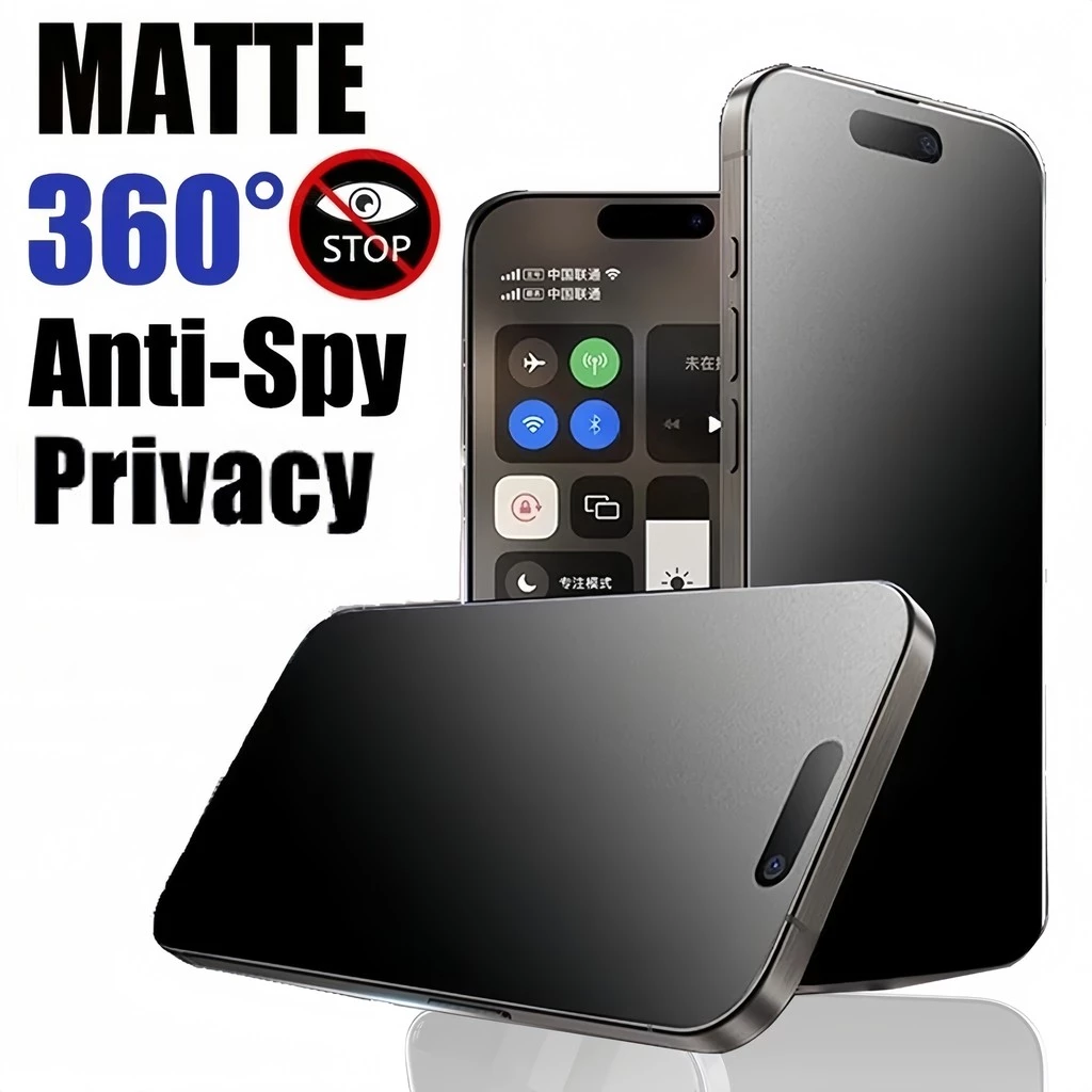iPhone 17/17 Air/16/15/14/13/12/11 シリーズ用アンチグレアプライバシースクリーンプロテクター 2 枚パック (Pro Max/Plus/Mini を含む全モデル)