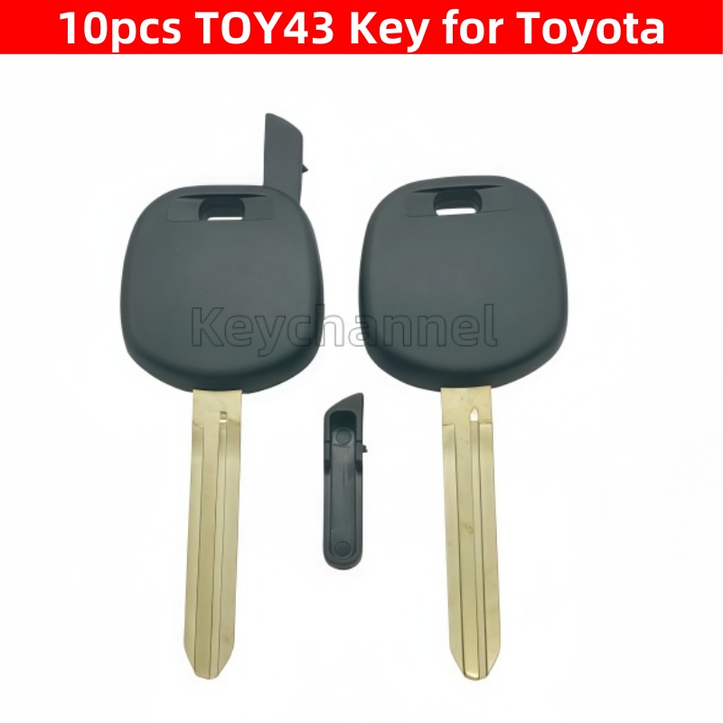10 個 Toy43 車のキーチップシェルトランスポンダーキーケースブレードキースペアキートヨタカローラカムリ Rav4 ヤリス Vios フォーチュナーハイラックス