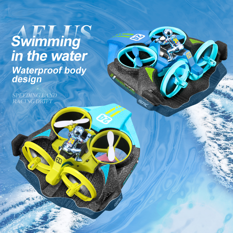 4DRC ミニ RC ドローン高度保持ヘッドレスモード 3 で 1 海陸航空飛行 2.4 グラムリモコン Quadcopter ボート RC ヘリコプターのおもちゃ